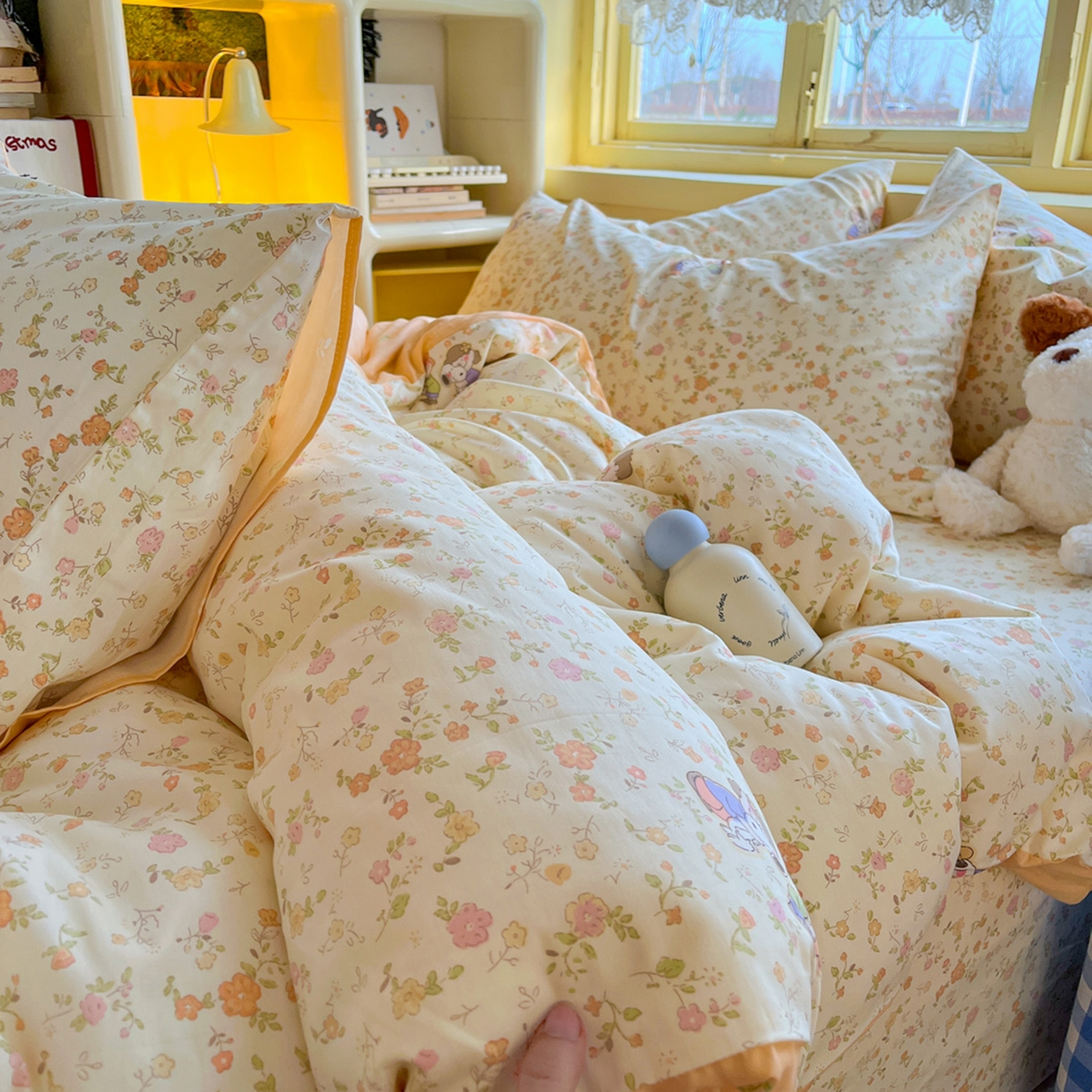 91家纺网 家纺一手货源 找家纺 简约家纺 2026新款全棉斜纹12868单枕套系列 史努比花海