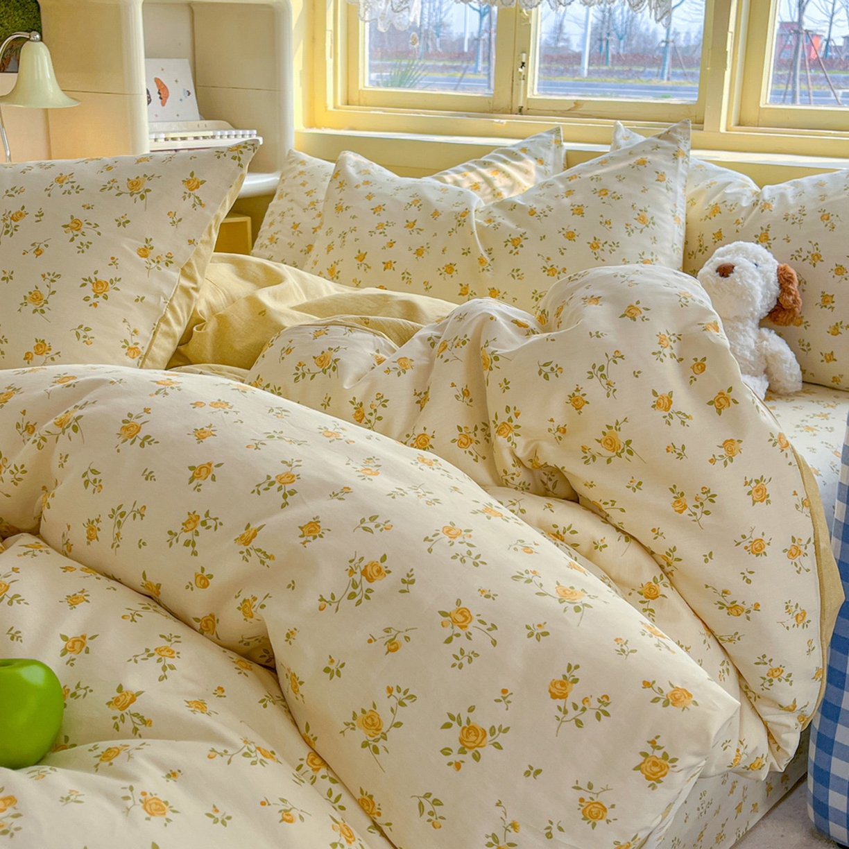 91家纺网 家纺一手货源 找家纺 简约家纺 2026新款全棉斜纹12868床笠系列 故事小黄花