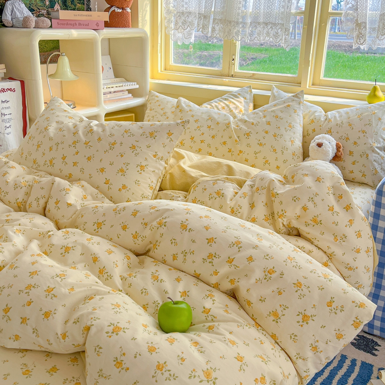 91家纺网 家纺一手货源 找家纺 简约家纺 2026新款全棉斜纹12868床笠系列 故事小黄花