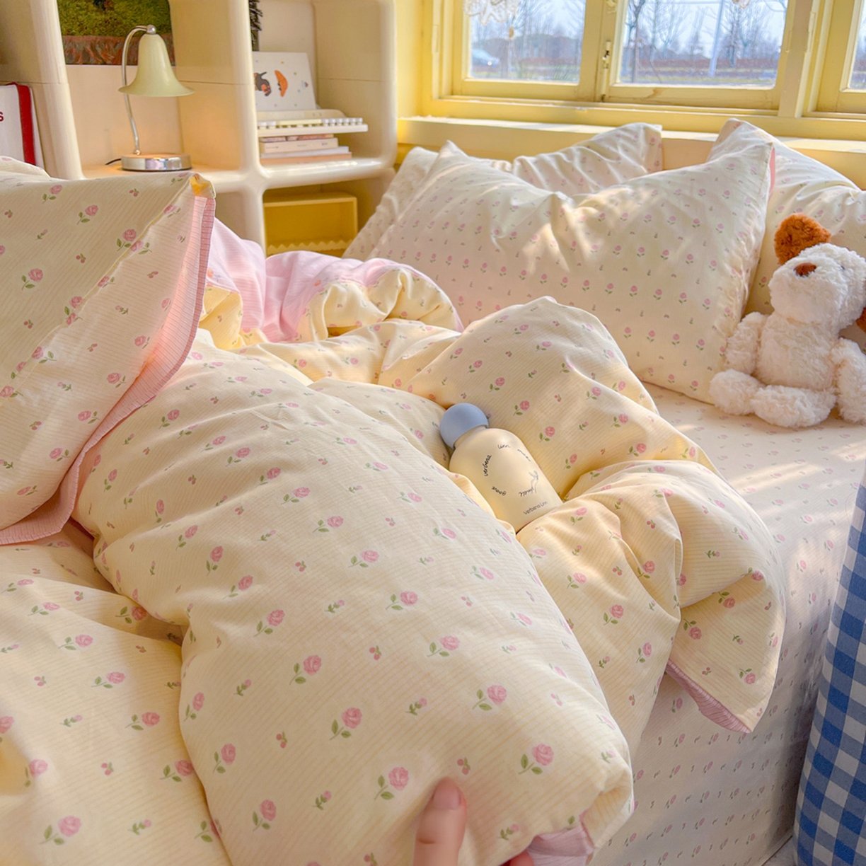 91家纺网 家纺一手货源 找家纺 简约家纺 2026新款全棉斜纹12868单枕套系列 恬淡小花