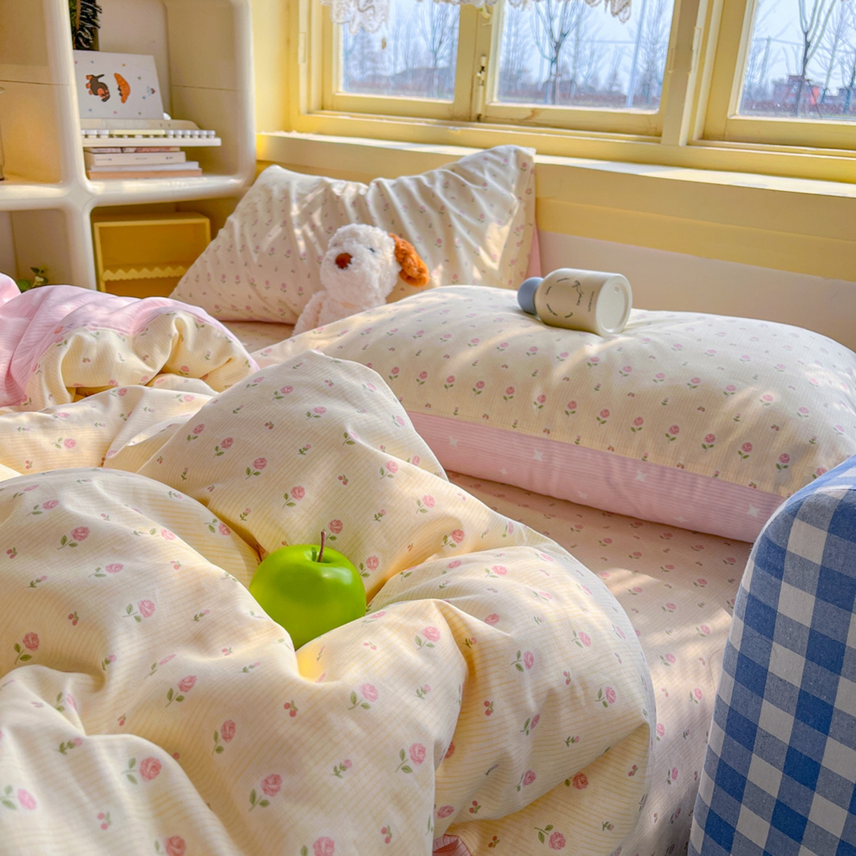 91家纺网 家纺一手货源 找家纺 简约家纺 2026新款全棉斜纹12868单枕套系列 恬淡小花