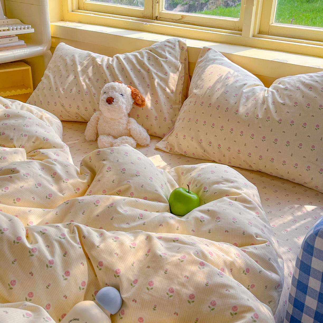 91家纺网 家纺一手货源 找家纺 简约家纺 2026新款全棉斜纹12868单枕套系列 恬淡小花