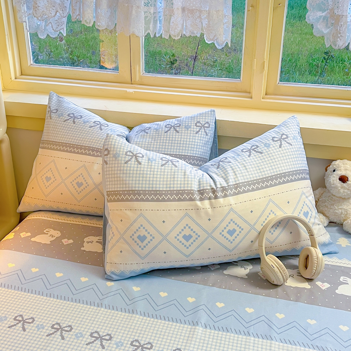 简约家纺 2026新款全棉斜纹12868单枕套系列 维西兔