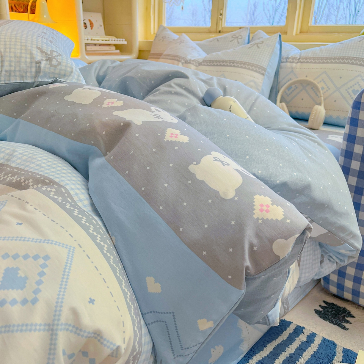 91家纺网 家纺一手货源 找家纺 简约家纺 2026新款全棉斜纹12868单枕套系列 维西兔