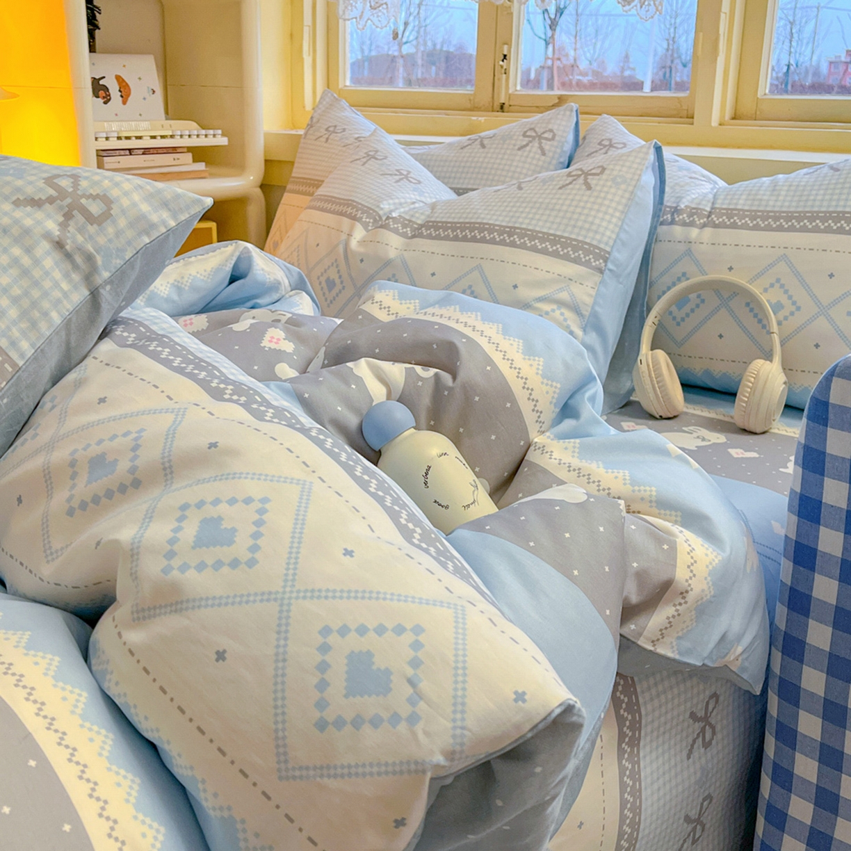 91家纺网 家纺一手货源 找家纺 简约家纺 2026新款全棉斜纹12868单枕套系列 维西兔