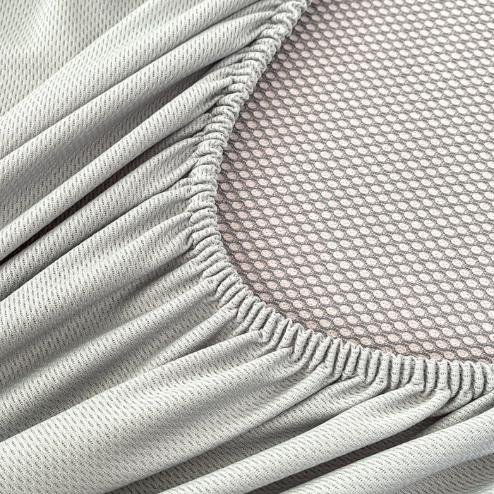 91家纺网 家纺一手货源 找家纺 子曰 2026新款高分子PE聚乙烯乙纶色织提花凉感软凉席席子 秘境-粉床笠款