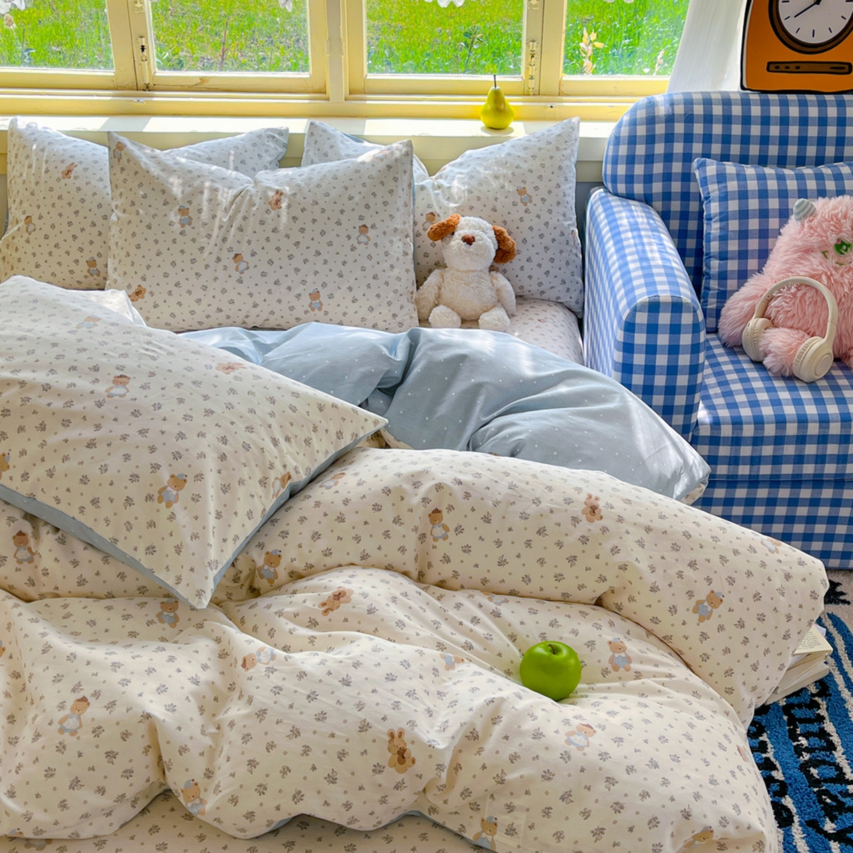 91家纺网 家纺一手货源 找家纺 简约家纺 2026新款全棉斜纹12868单枕套系列 小奶兔