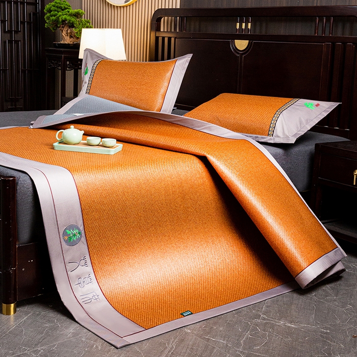 娜朵家纺 2026新款艾草古藤席平铺款凉席 （平铺）艾草席-红棕