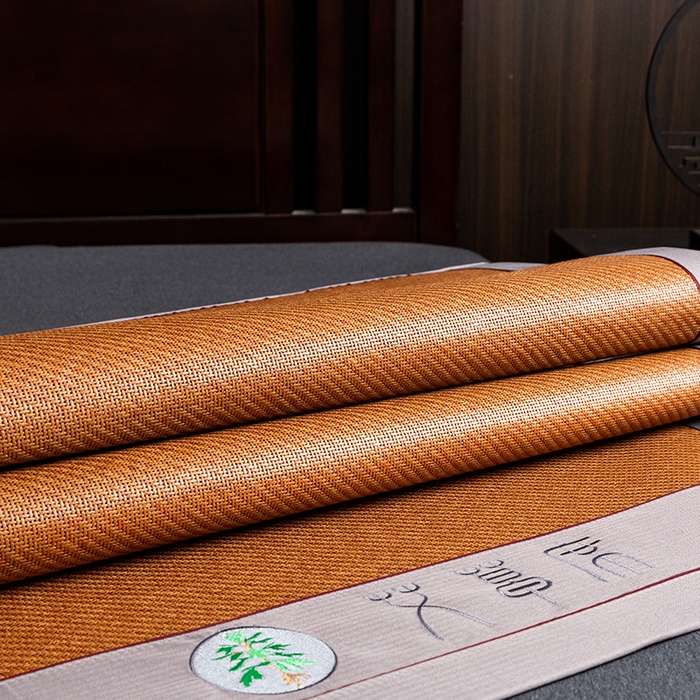 91家纺网 家纺一手货源 找家纺 娜朵家纺 2026新款艾草古藤席平铺款凉席 （平铺）艾草席-红棕