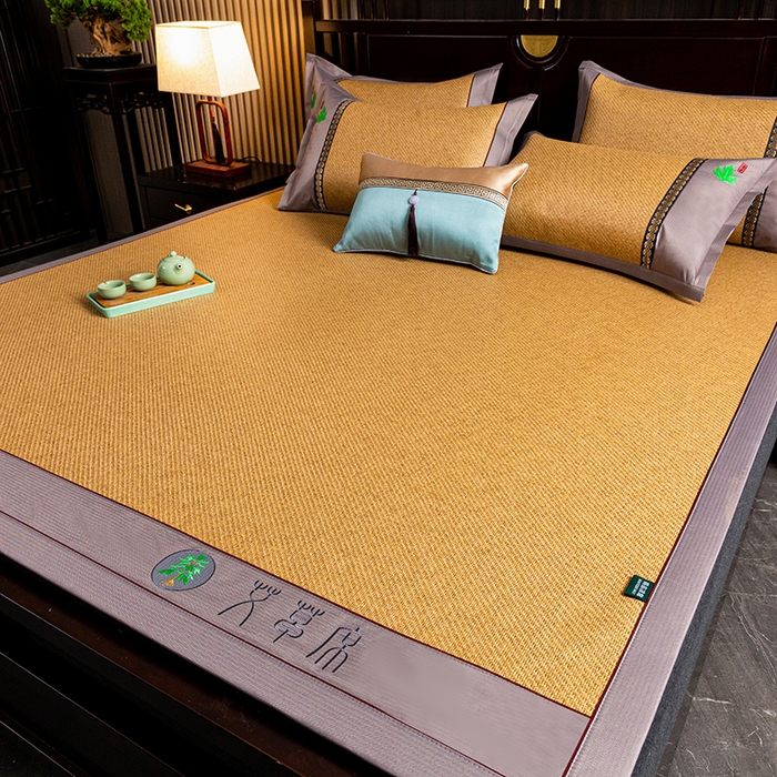 91家纺网 家纺一手货源 找家纺 娜朵家纺 2026新款艾草古藤席平铺款凉席 （平铺）艾草席-黄藤