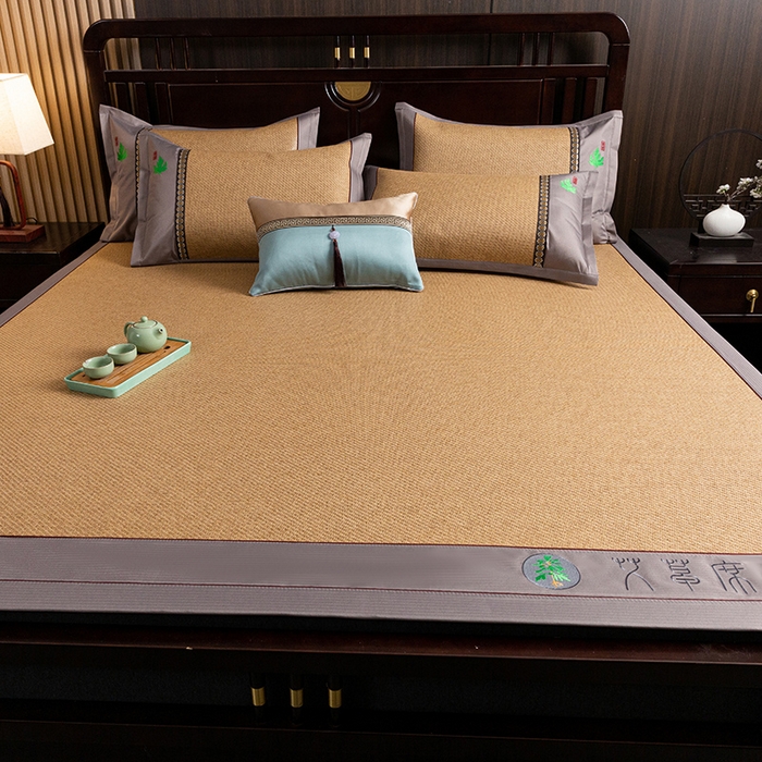 91家纺网 家纺一手货源 找家纺 娜朵家纺 2026新款艾草古藤席平铺款凉席 （平铺）艾草席-黄藤