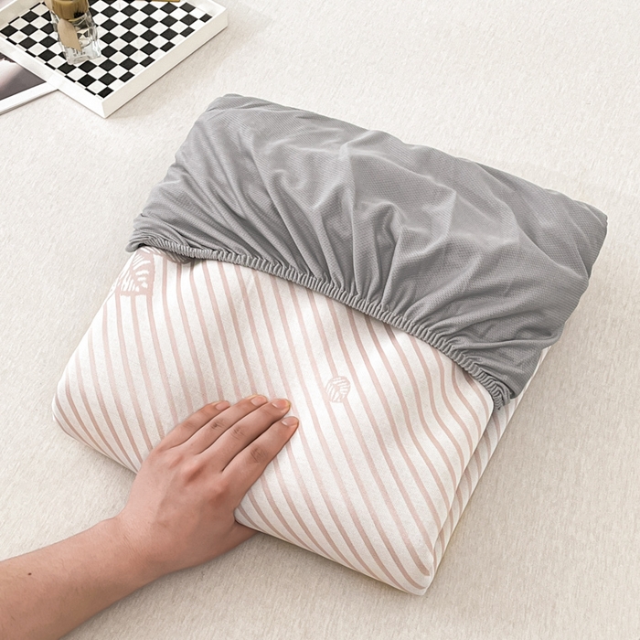 91家纺网 家纺一手货源 找家纺 子曰 2026新款高分子PE聚乙烯乙纶色织提花凉感软凉席席子 玫瑰-粉床笠款