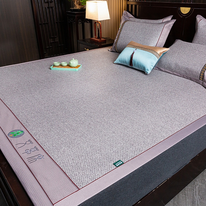 91家纺网 家纺一手货源 找家纺 娜朵家纺 2026新款艾草古藤席平铺款凉席 （平铺）艾草席-灰色