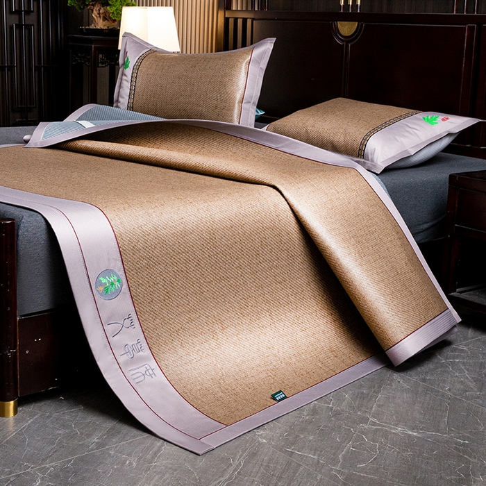 娜朵家纺 2026新款艾草古藤席平铺款凉席 （平铺）艾草席-卡其