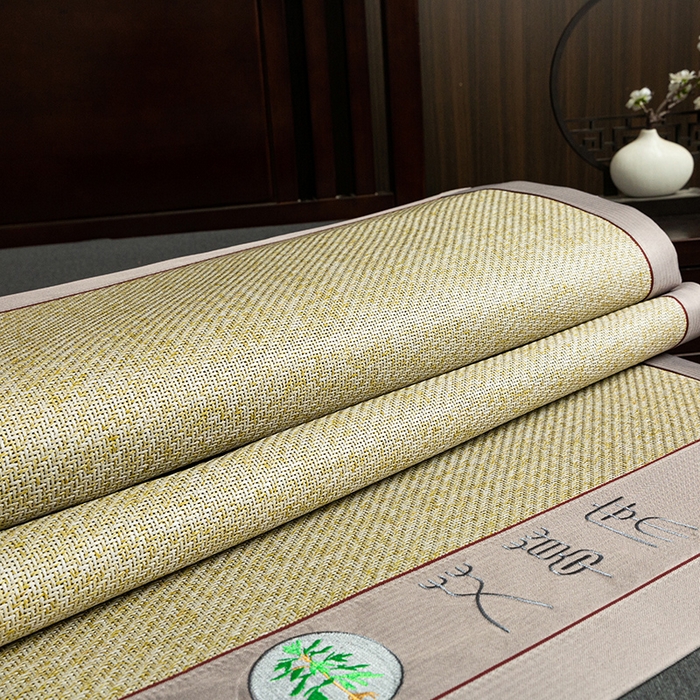 91家纺网 家纺一手货源 找家纺 娜朵家纺 2026新款艾草古藤席平铺款凉席 （平铺）艾草席-亚麻