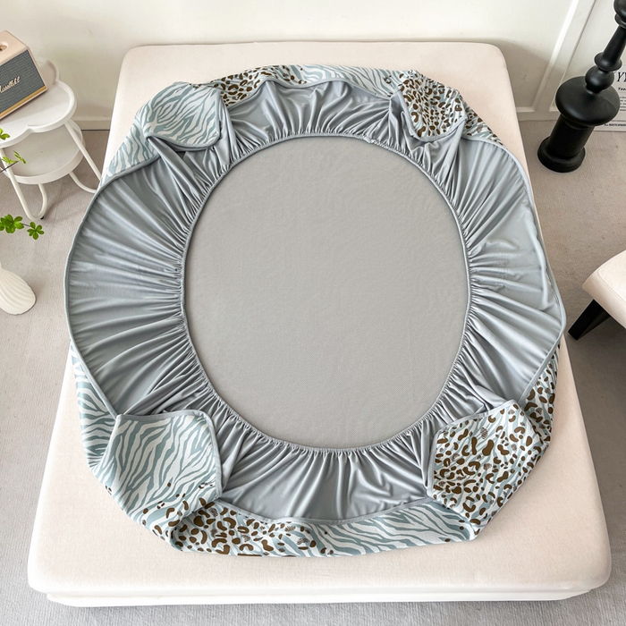 91家纺网 家纺一手货源 找家纺 子曰 2026新款高分子PE聚乙烯乙纶色织提花凉感软凉席席子 魅野-蓝床笠款