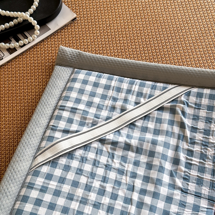 91家纺网 家纺一手货源 找家纺 卡罗兰 2026新款床垫凉席冰藤提花凉席席子双面可用床单单件三件套 冰藤提花-纯咖