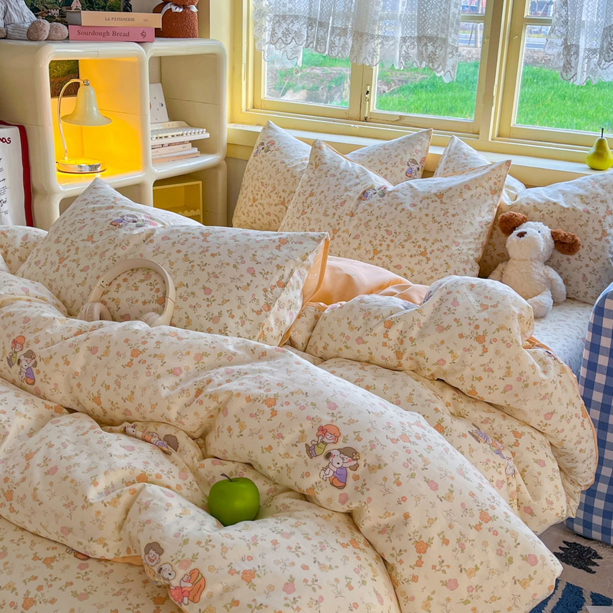 91家纺网 家纺一手货源 找家纺 简约家纺 2026新款全棉斜纹12868床笠系列 史努比花海