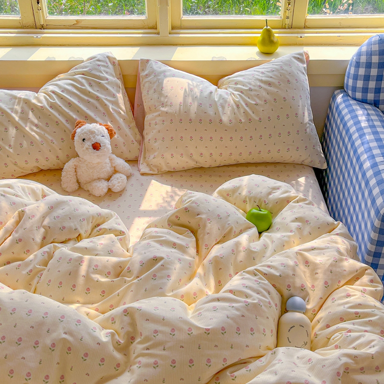 91家纺网 家纺一手货源 找家纺 简约家纺 2026新款全棉斜纹12868床笠系列 恬淡小花