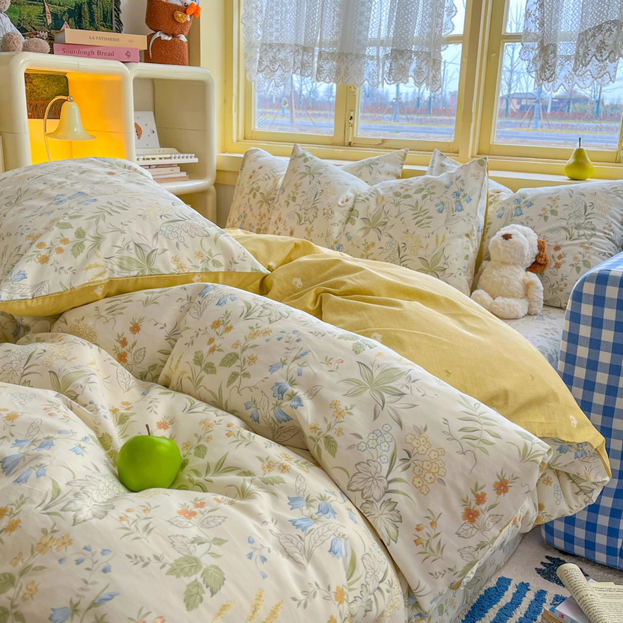 91家纺网 家纺一手货源 找家纺 简约家纺 2026新款全棉斜纹12868床笠系列 晚风私语