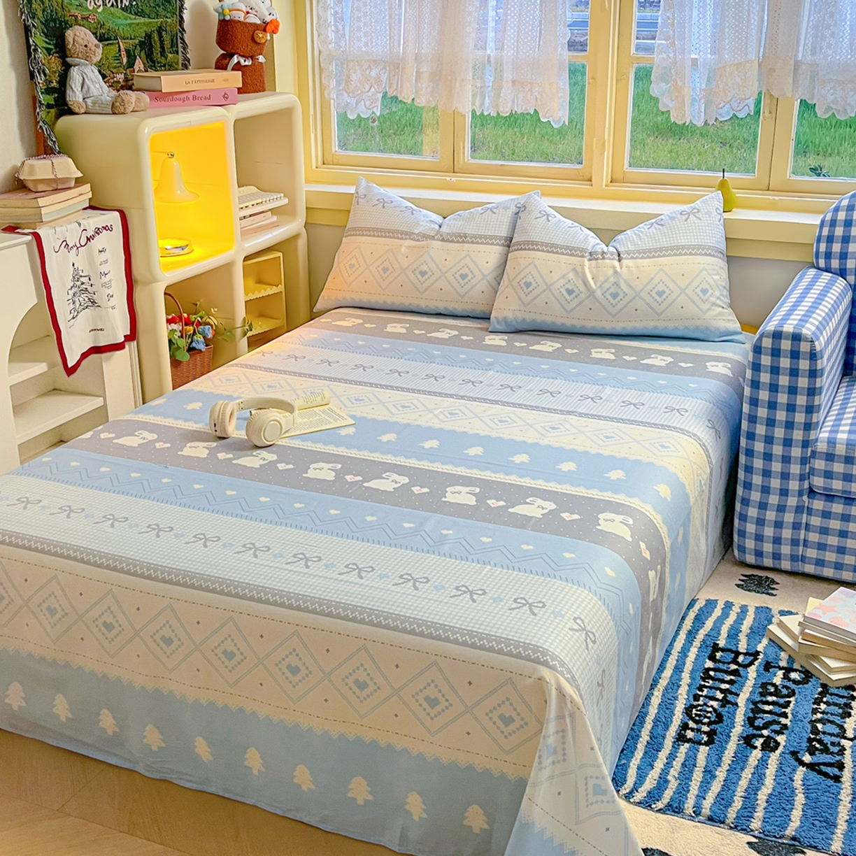 简约家纺 2026新款全棉斜纹12868床笠系列 维西兔