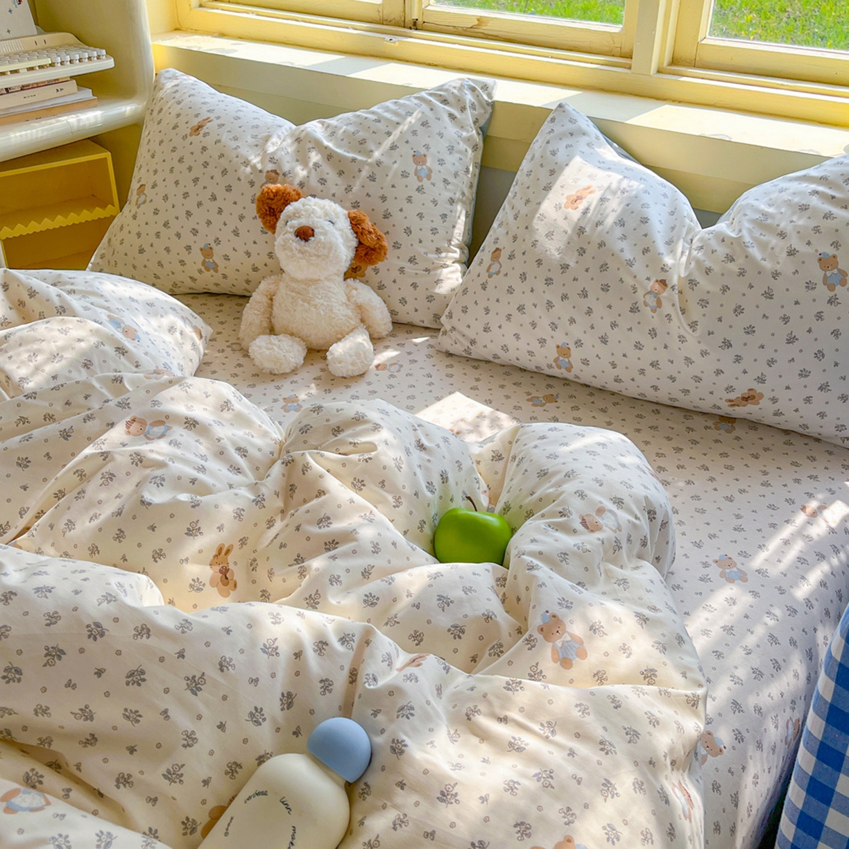 91家纺网 家纺一手货源 找家纺 简约家纺 2026新款全棉斜纹12868床笠系列 小奶兔