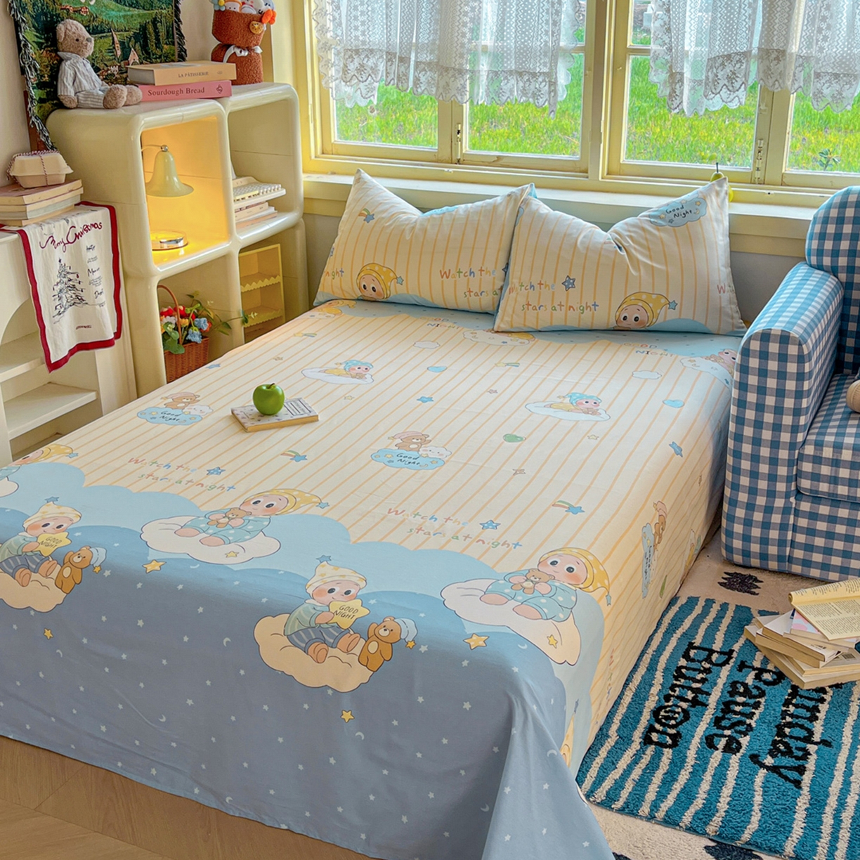 简约家纺 2026新款全棉斜纹12868床笠系列 星语星愿