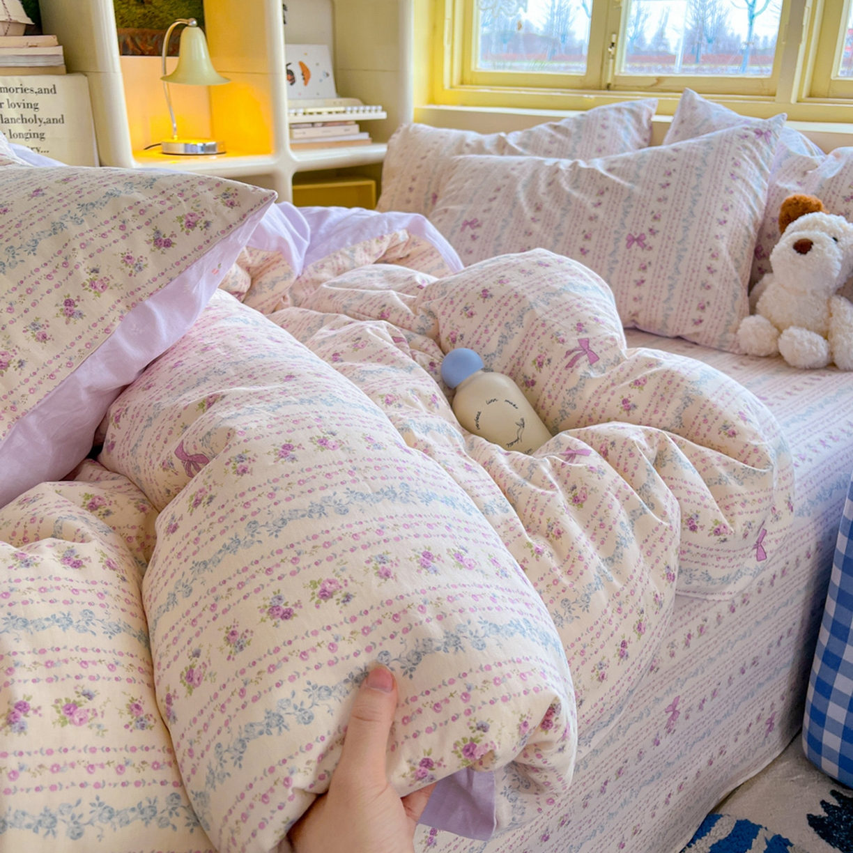 91家纺网 家纺一手货源 找家纺 简约家纺 2026新款全棉斜纹12868床笠系列 雅柔