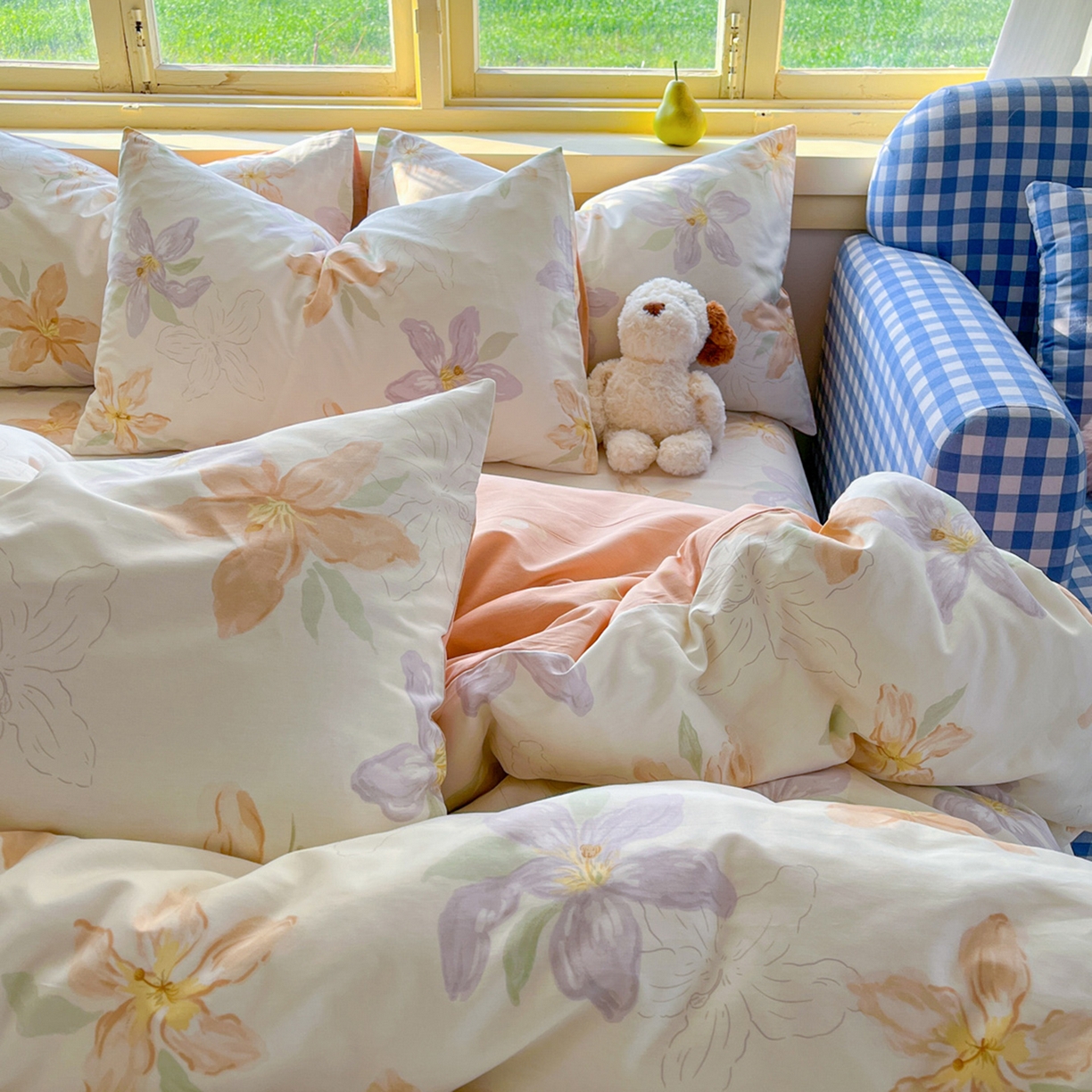 91家纺网 家纺一手货源 找家纺 简约家纺 2026新款全棉斜纹12868床笠系列 怡花