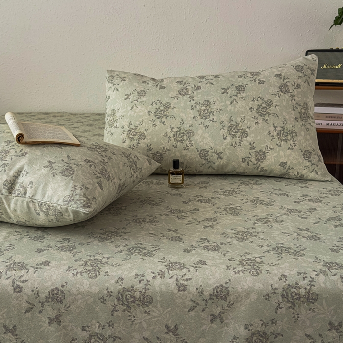 91家纺网 家纺一手货源 找家纺 爱彼家纺 2026新款A类亚麻老粗布单床单床单三件套-亚麻老粗布 亚麻粗布-花绿玫