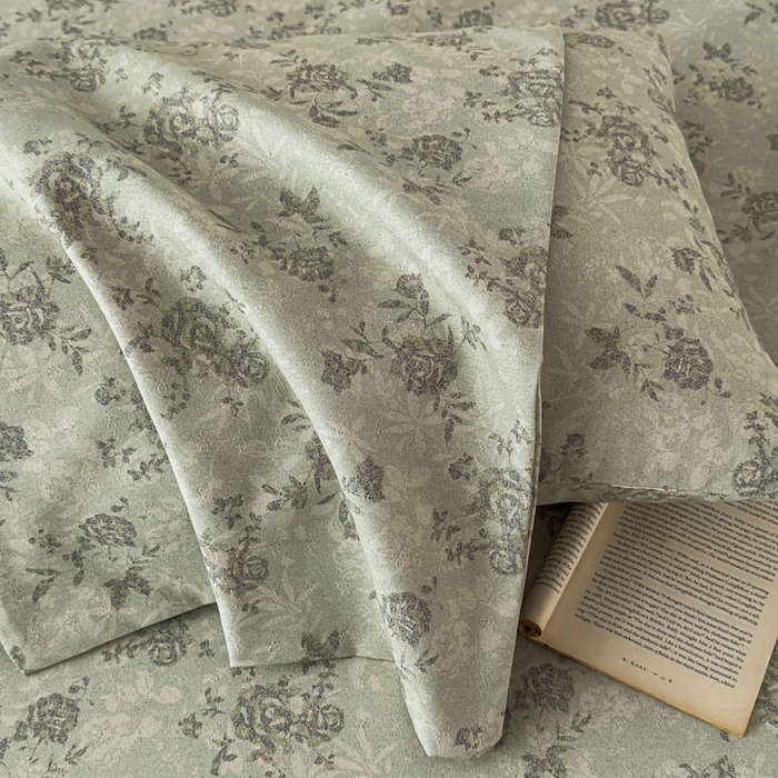 91家纺网 家纺一手货源 找家纺 爱彼家纺 2026新款A类亚麻老粗布单床单床单三件套-亚麻老粗布 亚麻粗布-花绿玫