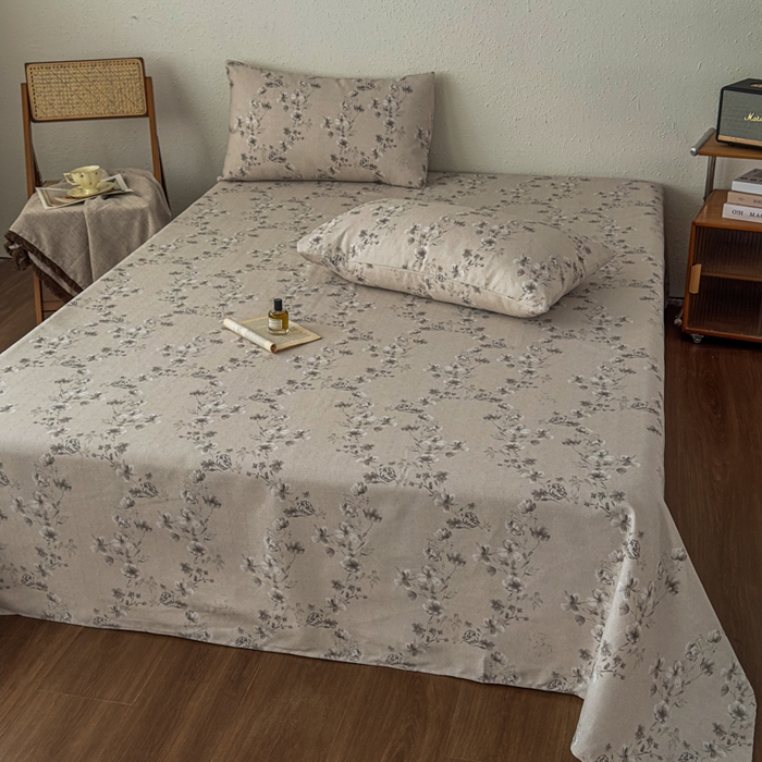 91家纺网 家纺一手货源 找家纺 爱彼家纺 2026新款A类亚麻老粗布单床单床单三件套-亚麻老粗布 亚麻粗布-蔓枝林