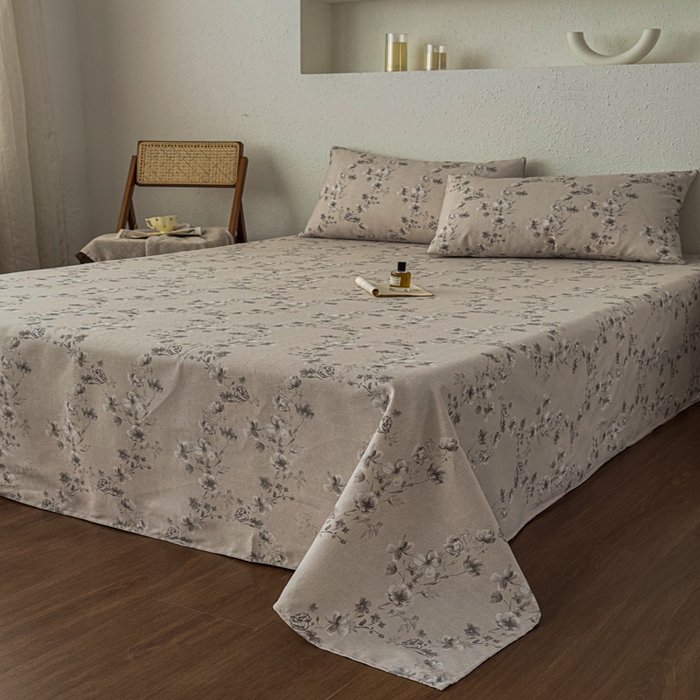 91家纺网 家纺一手货源 找家纺 爱彼家纺 2026新款A类亚麻老粗布单床单床单三件套-亚麻老粗布 亚麻粗布-蔓枝林