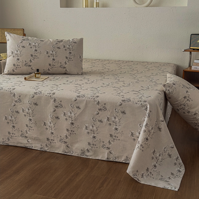 91家纺网 家纺一手货源 找家纺 爱彼家纺 2026新款A类亚麻老粗布单床单床单三件套-亚麻老粗布 亚麻粗布-蔓枝林