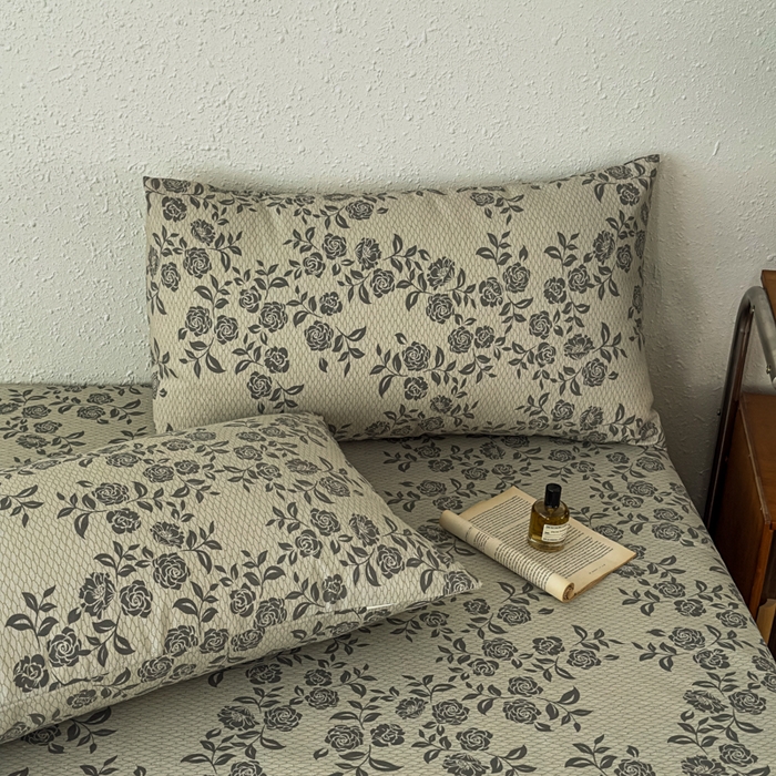 91家纺网 家纺一手货源 找家纺 爱彼家纺 2026新款A类亚麻老粗布单床单床单三件套-亚麻老粗布 亚麻粗布-青枝蔷薇