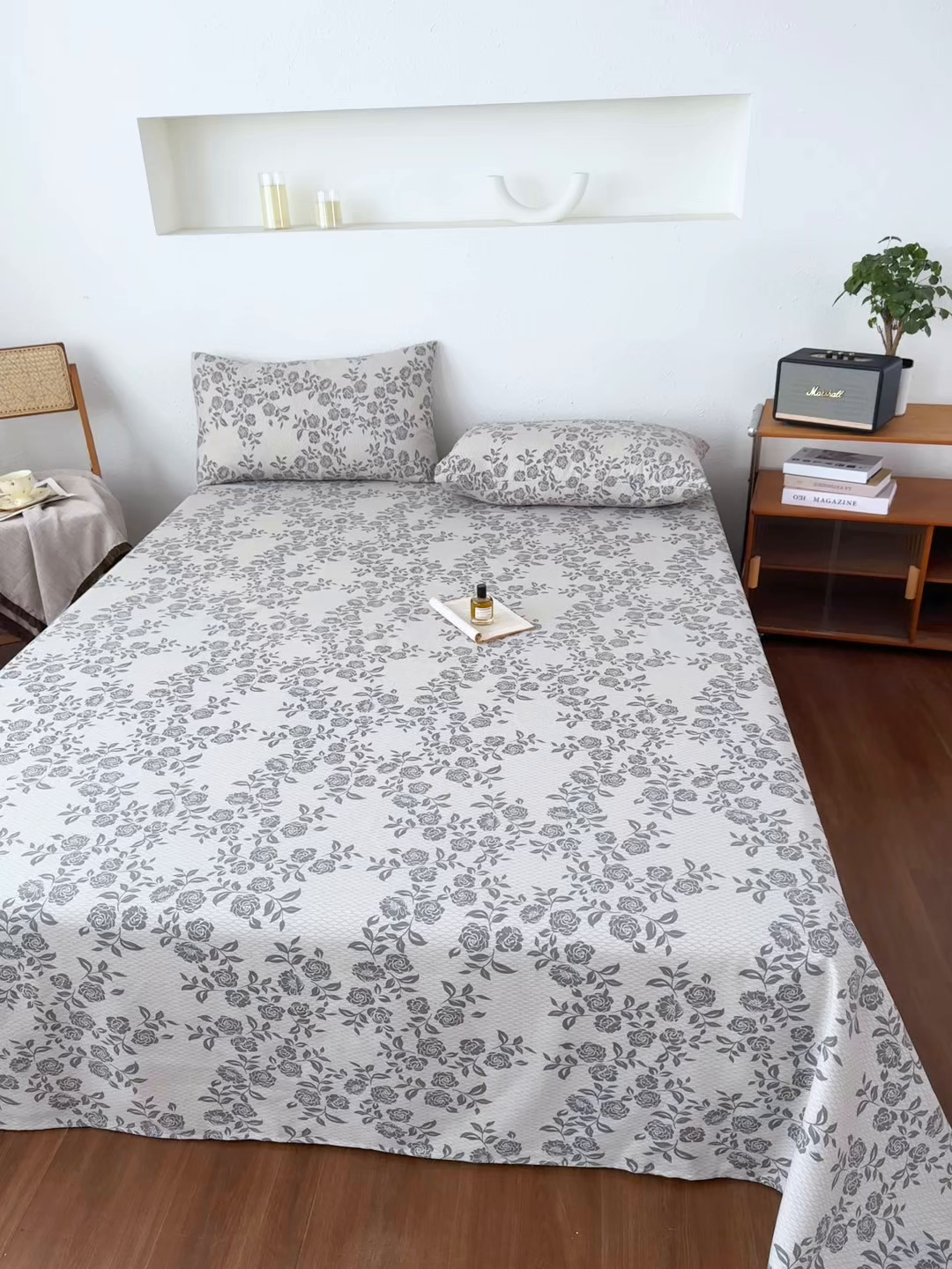 91家纺网 家纺一手货源 找家纺 爱彼家纺 2026新款A类亚麻老粗布单床单床单三件套-亚麻老粗布 亚麻粗布-青枝蔷薇