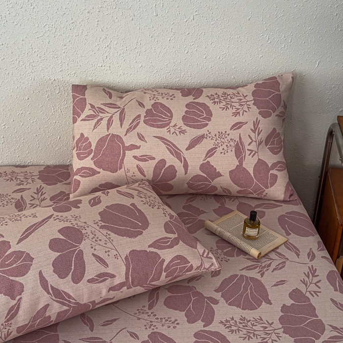 91家纺网 家纺一手货源 找家纺 爱彼家纺 2026新款A类亚麻老粗布单床单床单三件套-亚麻老粗布 亚麻粗布-雾紫花野