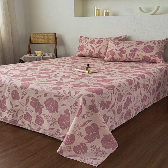 91家纺网 家纺一手货源 找家纺 爱彼家纺 2026新款A类亚麻老粗布单床单床单三件套-亚麻老粗布 亚麻粗布-雾紫花野