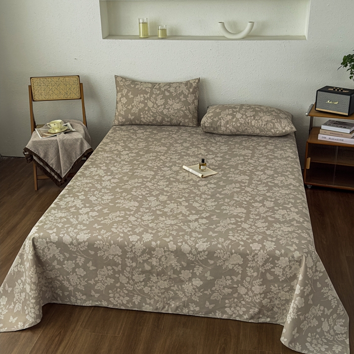 91家纺网 家纺一手货源 找家纺 爱彼家纺 2026新款A类亚麻老粗布单床单床单三件套-亚麻老粗布 亚麻粗布-杏野