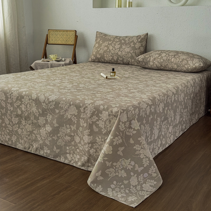 91家纺网 家纺一手货源 找家纺 爱彼家纺 2026新款A类亚麻老粗布单床单床单三件套-亚麻老粗布 亚麻粗布-杏野