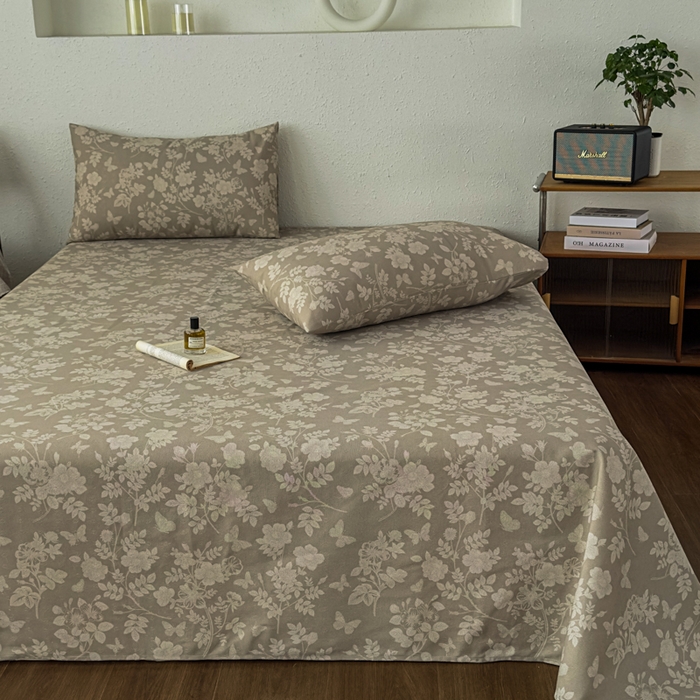 91家纺网 家纺一手货源 找家纺 爱彼家纺 2026新款A类亚麻老粗布单床单床单三件套-亚麻老粗布 亚麻粗布-杏野