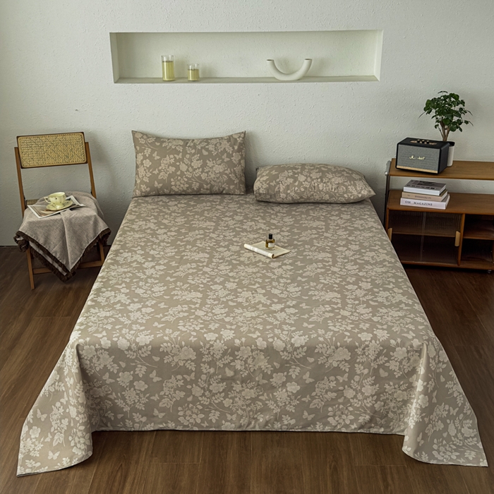 91家纺网 家纺一手货源 找家纺 爱彼家纺 2026新款A类亚麻老粗布单床单床单三件套-亚麻老粗布 亚麻粗布-杏野