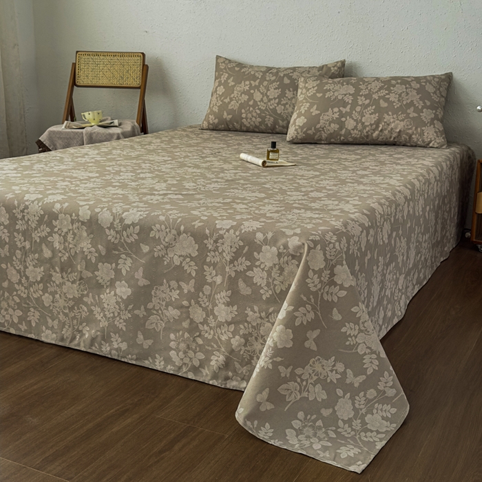 91家纺网 家纺一手货源 找家纺 爱彼家纺 2026新款A类亚麻老粗布单床单床单三件套-亚麻老粗布 亚麻粗布-杏野