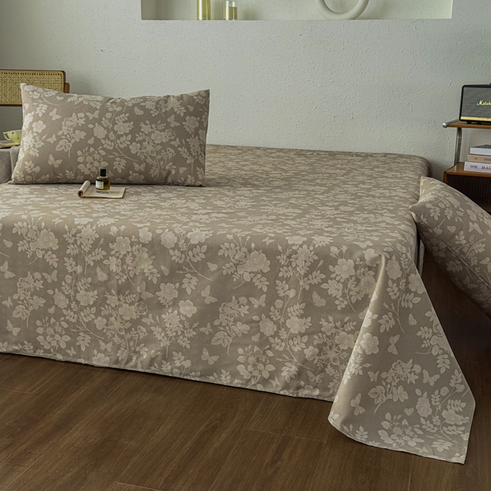 91家纺网 家纺一手货源 找家纺 爱彼家纺 2026新款A类亚麻老粗布单床单床单三件套-亚麻老粗布 亚麻粗布-杏野