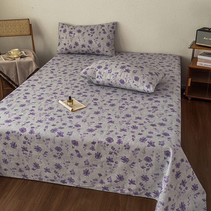 91家纺网 家纺一手货源 找家纺 爱彼家纺 2026新款A类亚麻老粗布单床单床单三件套-亚麻老粗布 亚麻粗布-薰衣草