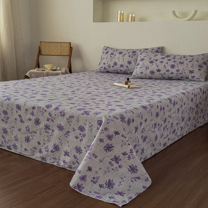 91家纺网 家纺一手货源 找家纺 爱彼家纺 2026新款A类亚麻老粗布单床单床单三件套-亚麻老粗布 亚麻粗布-薰衣草