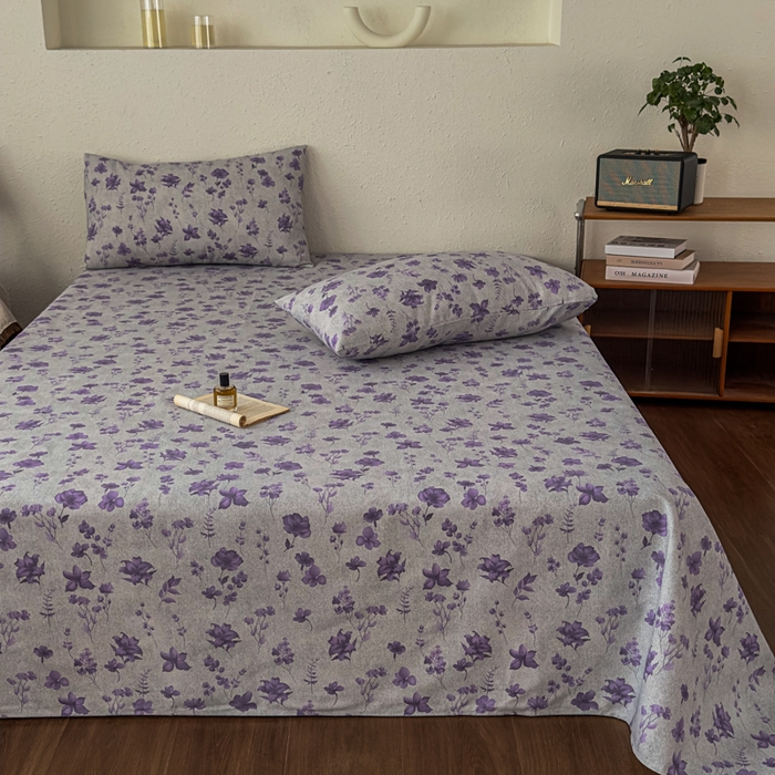 91家纺网 家纺一手货源 找家纺 爱彼家纺 2026新款A类亚麻老粗布单床单床单三件套-亚麻老粗布 亚麻粗布-薰衣草