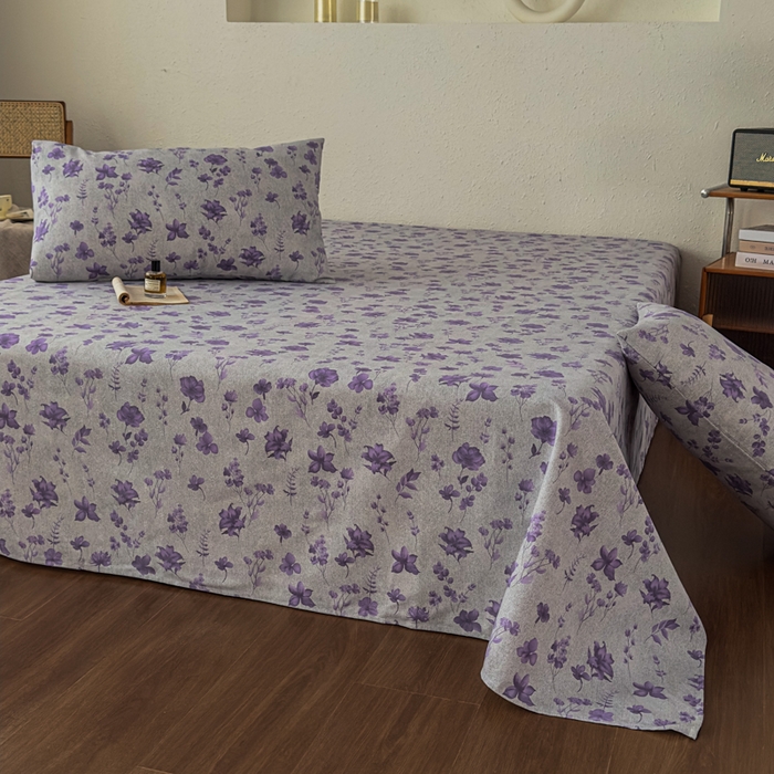 91家纺网 家纺一手货源 找家纺 爱彼家纺 2026新款A类亚麻老粗布单床单床单三件套-亚麻老粗布 亚麻粗布-薰衣草