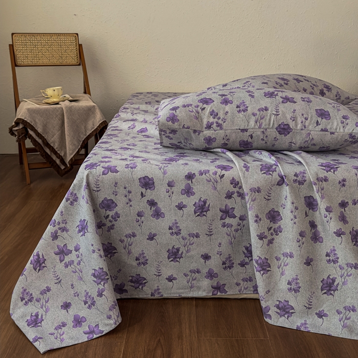 91家纺网 家纺一手货源 找家纺 爱彼家纺 2026新款A类亚麻老粗布单床单床单三件套-亚麻老粗布 亚麻粗布-薰衣草