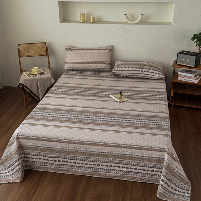 91家纺网 家纺一手货源 找家纺 爱彼家纺 2026新款A类亚麻老粗布单床单床单三件套-亚麻老粗布 亚麻粗布-棕调时光